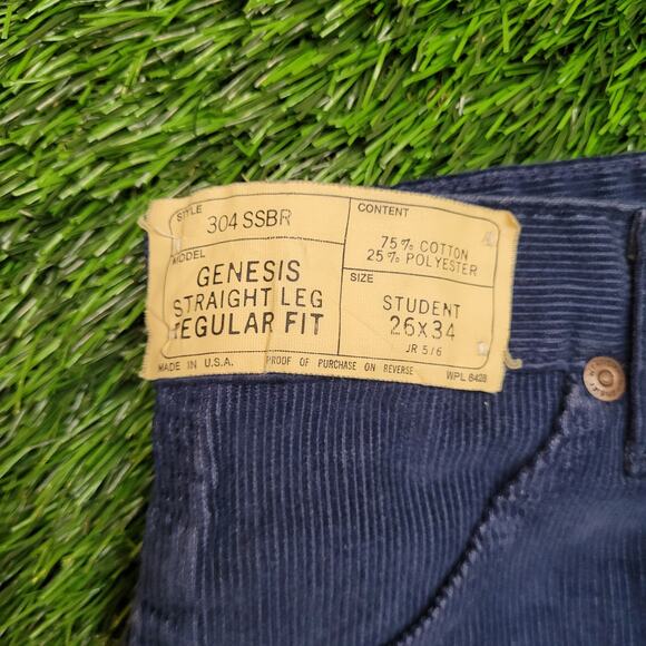 Deadstock Vintage 70s Wrangler Corduroys Womens 25x33 Talon Zip USA NOS Slim Fit - Picture 3 of 9